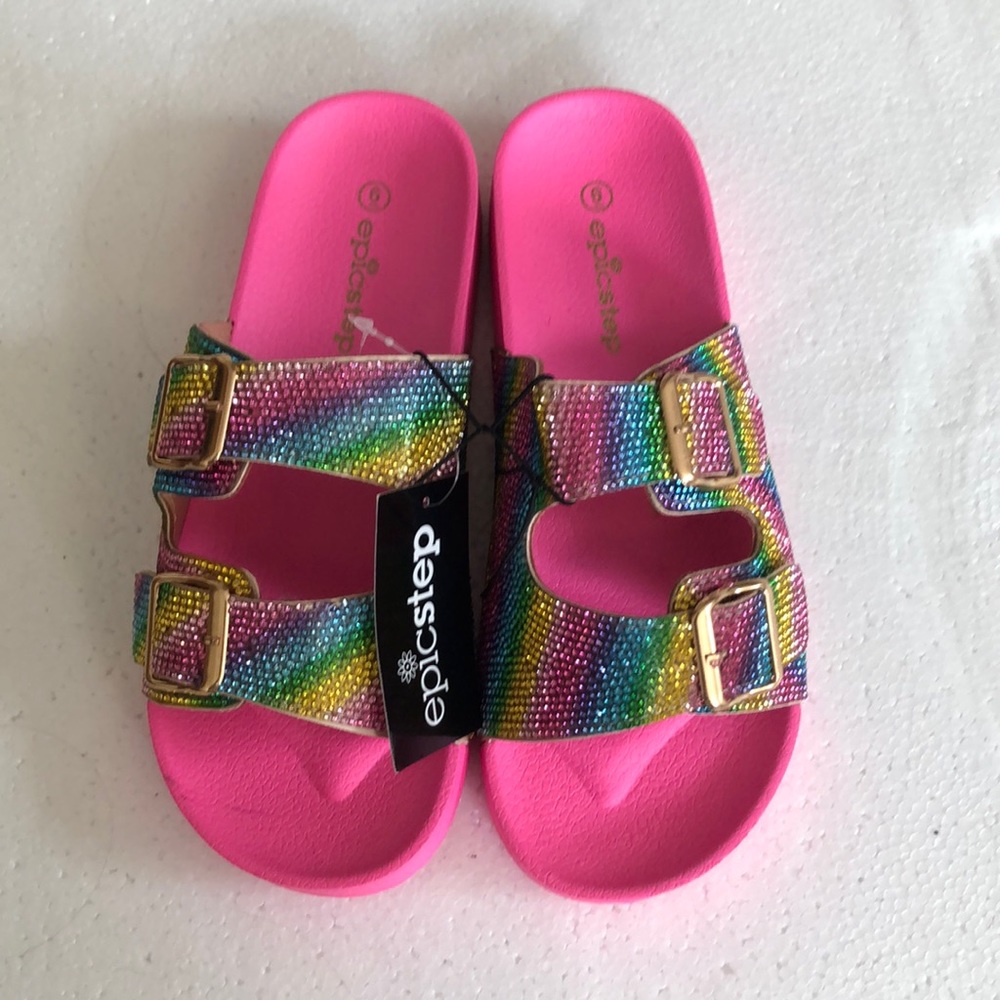 Epicstep Rainbow Slide Sandals - Size 6 NWT